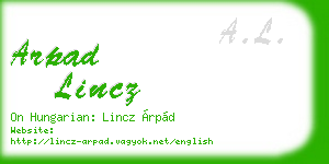 arpad lincz business card
